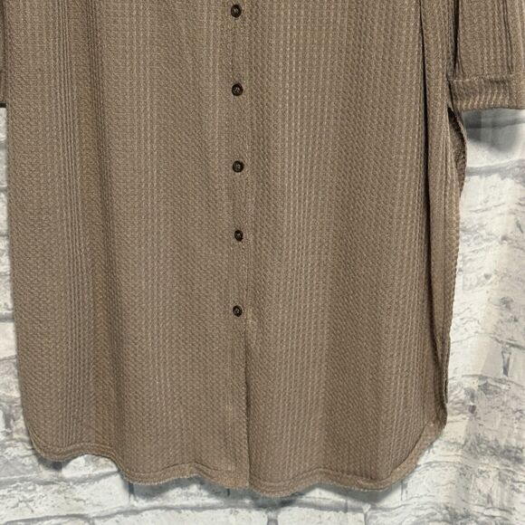 Mittoshop Cardigan Womens S/M Brown Button Front Long Sleeve Side Slit - Picture 5 of 16